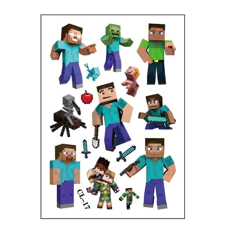 Dětské tetování Minecraft - 6 balení