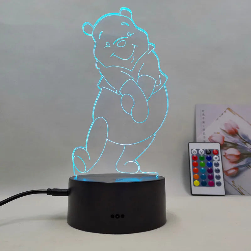 Lampa s 3D iluzí Medvídek Pú - více variant
