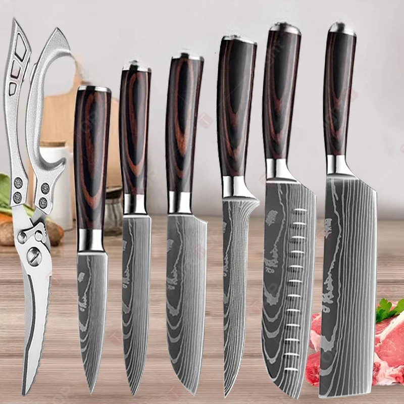 SharpMaster™ Sada kuchyňských nožů s damascénním vzorem a nůžkami