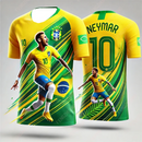 Fotbalové triko s 3D potiskem Brazílie - Neymar
