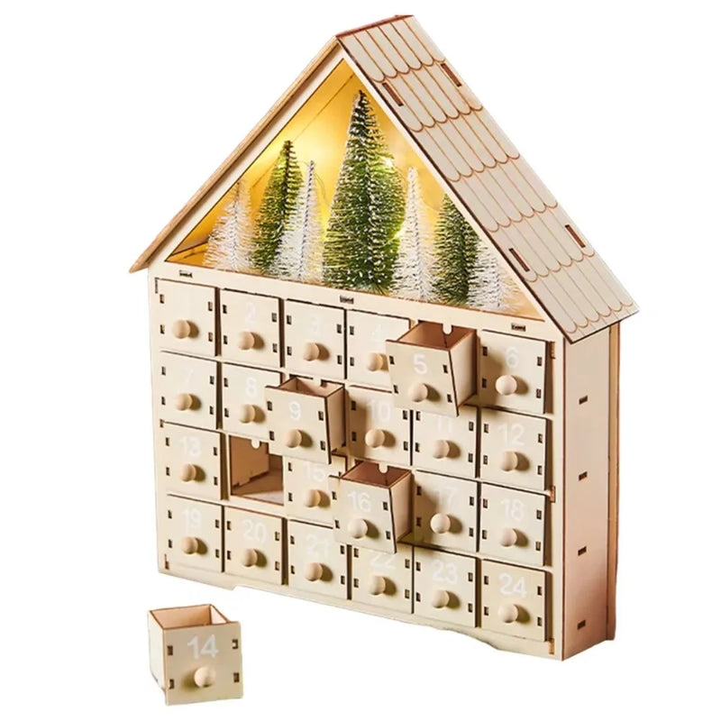 Dřevěný adventní kalendář k naplnění