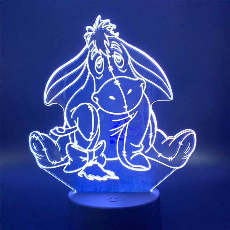 Lampa s 3D iluzí Medvídek Pú - více variant