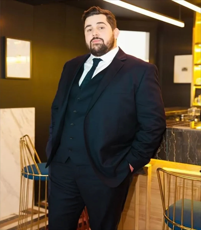 Plus Size pánský černý oblek - více variant