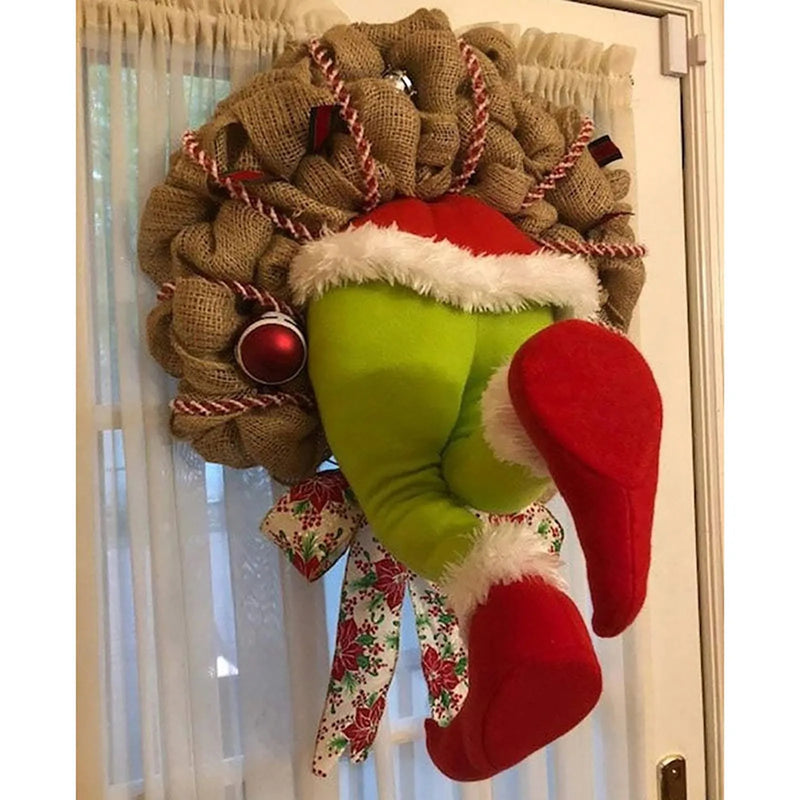 Vtipná vánoční ozdoba na okno či dveře Grinch