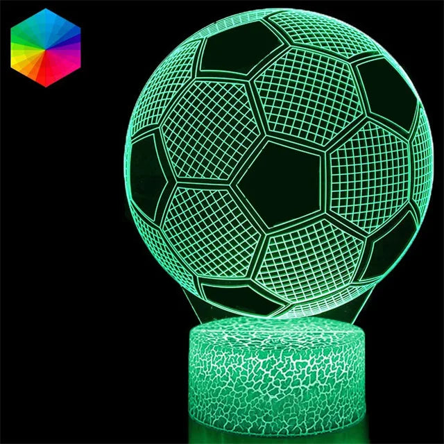 Lampa s 3D iluzí fotbalový míč - více variant