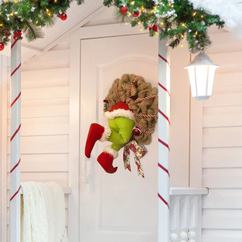 Vtipná vánoční ozdoba na okno či dveře Grinch