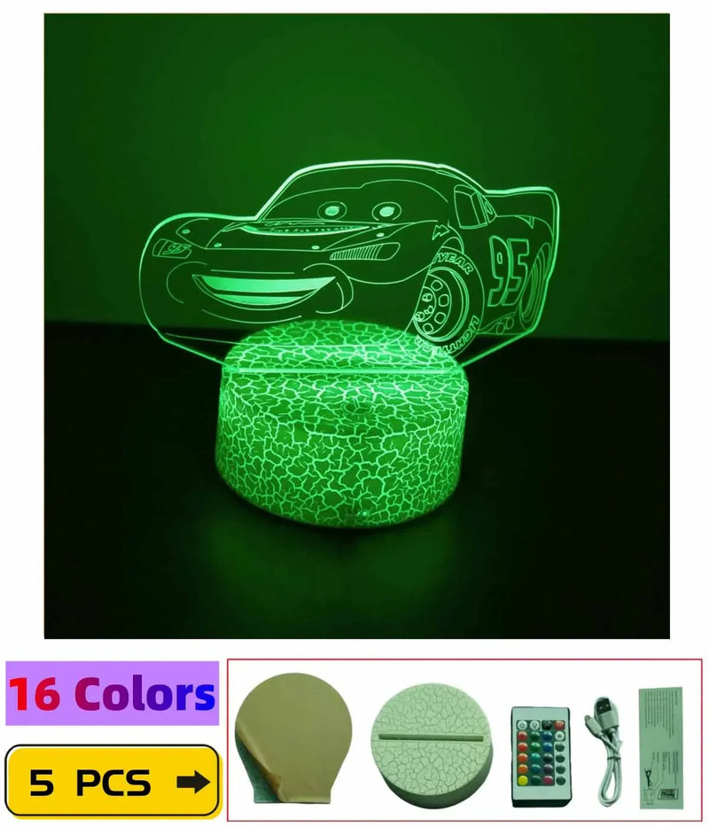 Lampa s 3D iluzí Auta 3 - Blesk McQueen