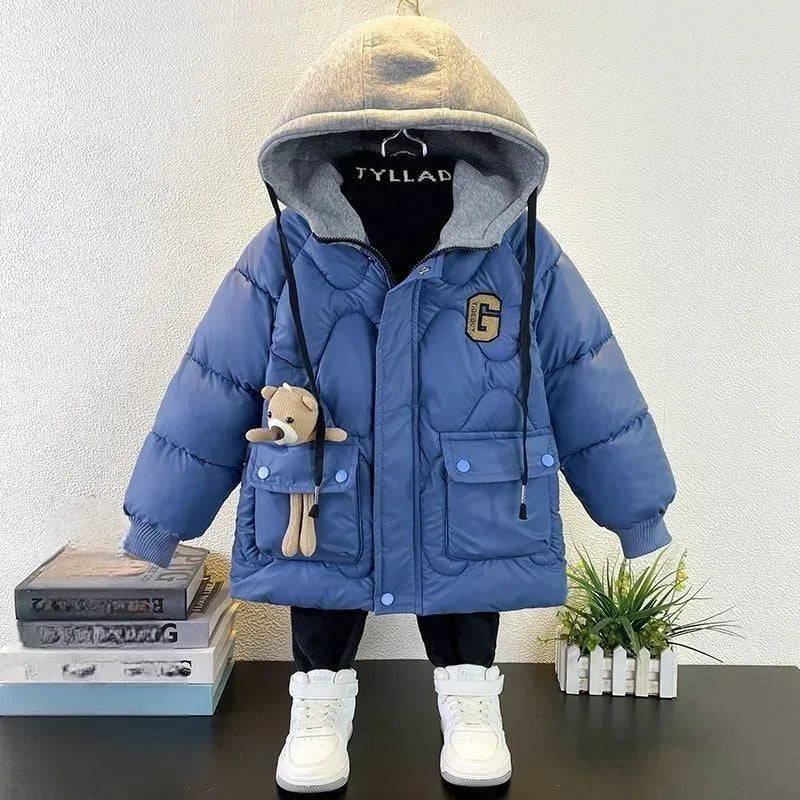 Designová zimní chlapecká bunda s medvídkem - více variant