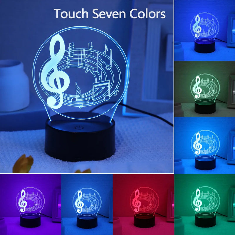 Lampa s 3D iluzí s motivem houslového klíče