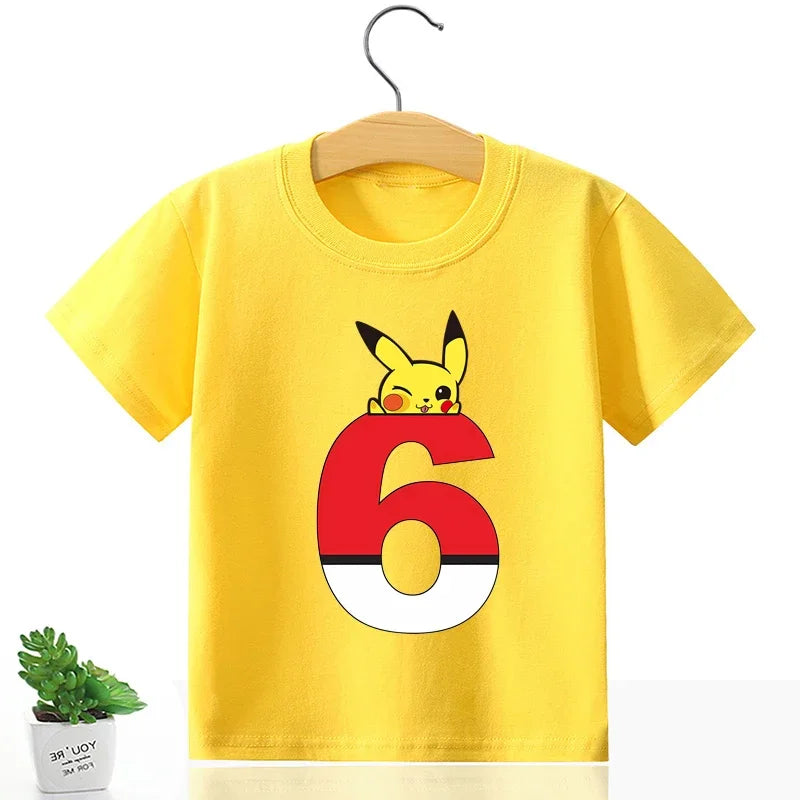 Dětské narozeninové triko s číslem Pikachu - více variant