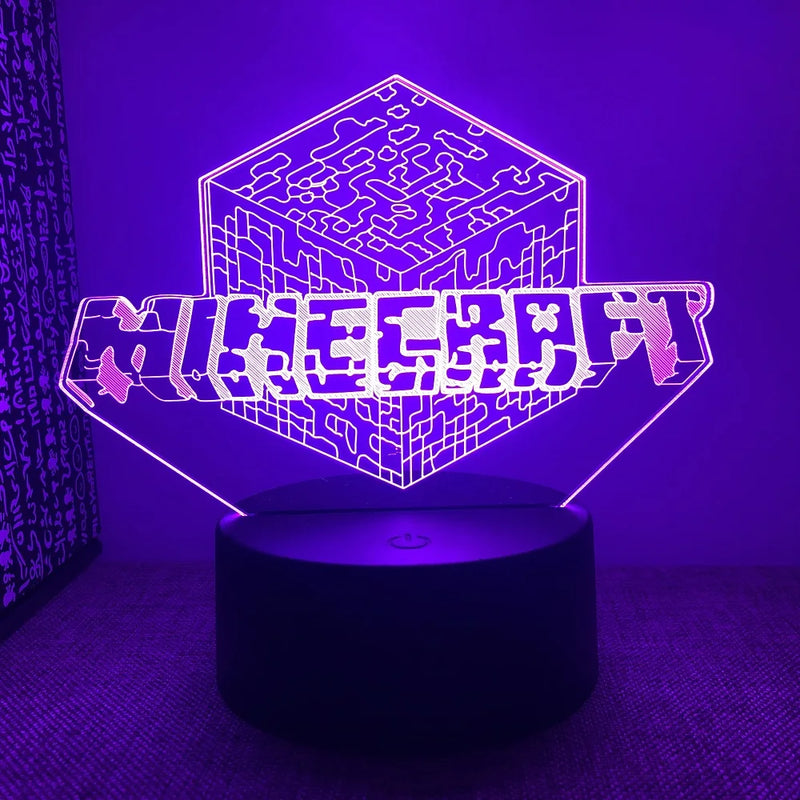 Lampička s 3D iluzí Minecraft - více variant