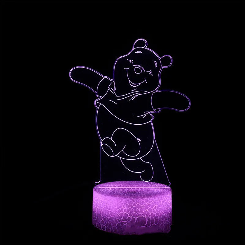 Lampa s 3D iluzí Medvídek Pú - více variant