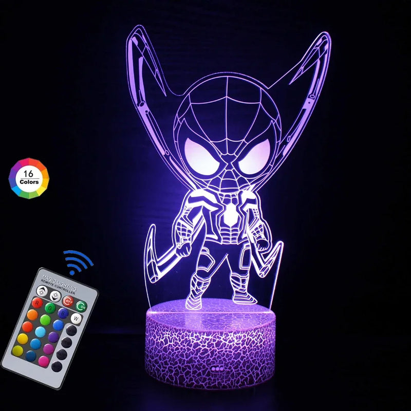 Lampa s 3D iluzí Spiderman - více variant