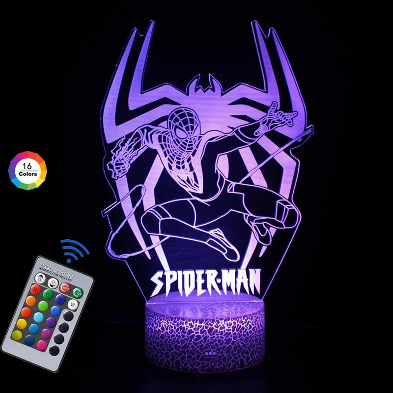 Lampa s 3D iluzí Spiderman - více variant