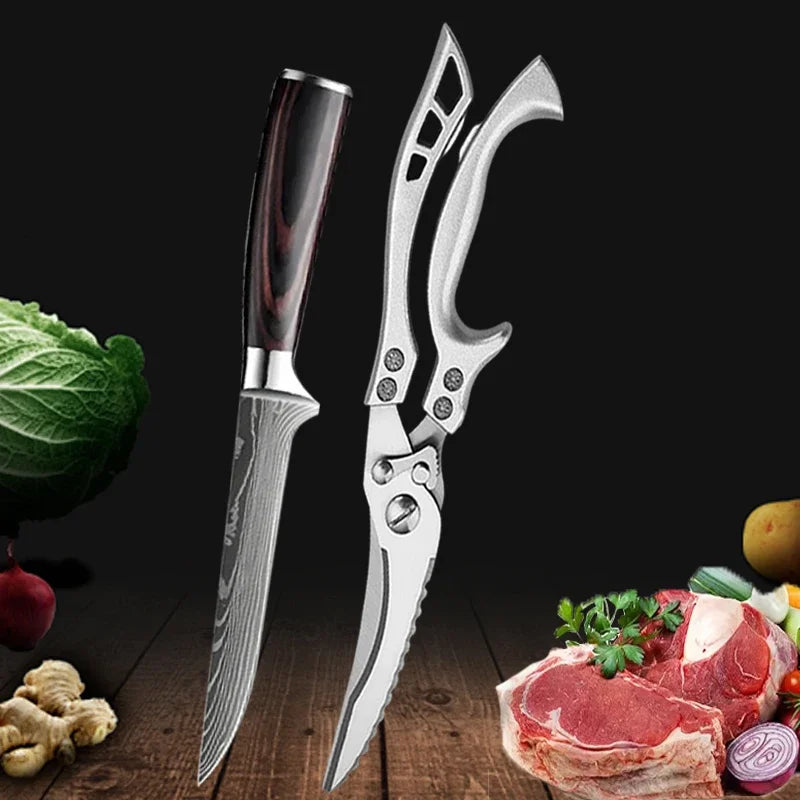SharpMaster™ Sada kuchyňských nožů s damascénním vzorem a nůžkami