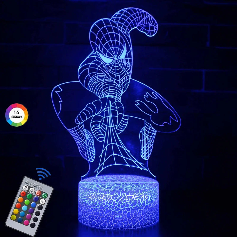 Lampa s 3D iluzí Spiderman - více variant