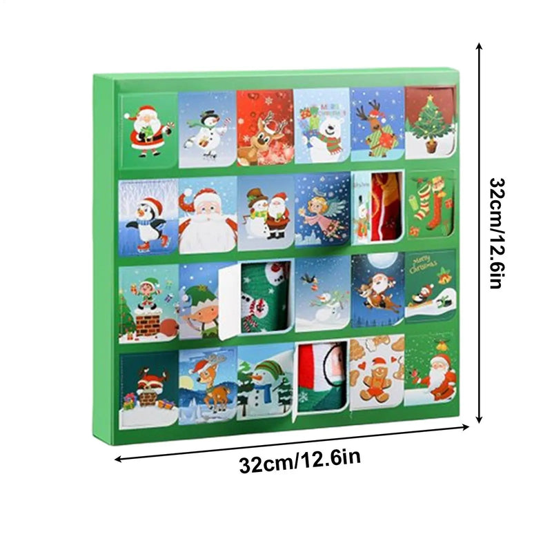 Adventní kalendář s vánočními ponožkami - 24 kusů (12 párů)