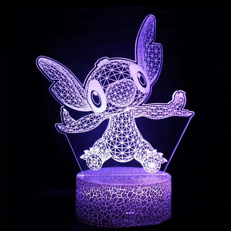 Lampa s 3D iluzí Stitch - více variant