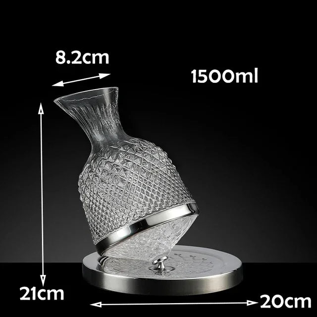 Designová karafa na víno – 360° otočný dekantér, 1,5 l