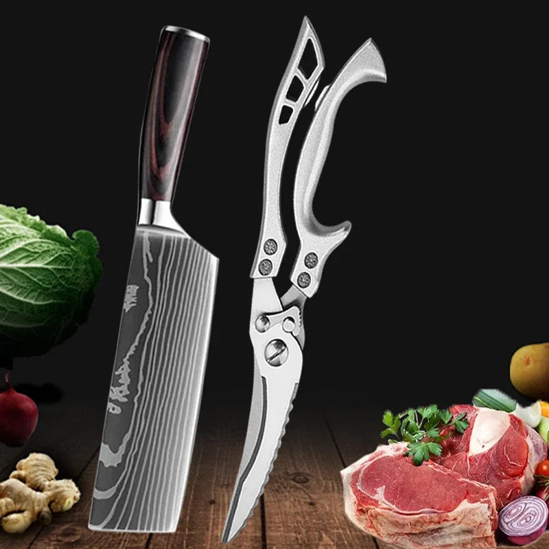 SharpMaster™ Sada kuchyňských nožů s damascénním vzorem a nůžkami