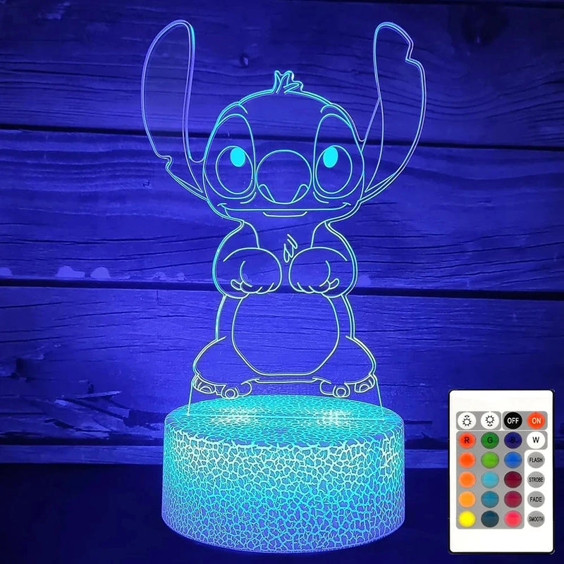 Lampa s 3D iluzí Stitch - více variant
