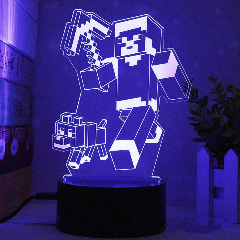 Lampička s 3D iluzí Minecraft - více variant