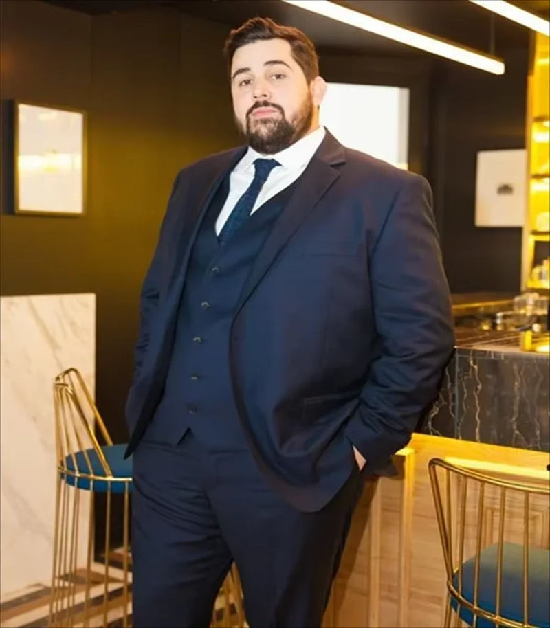 Plus Size pánský černý oblek - více variant