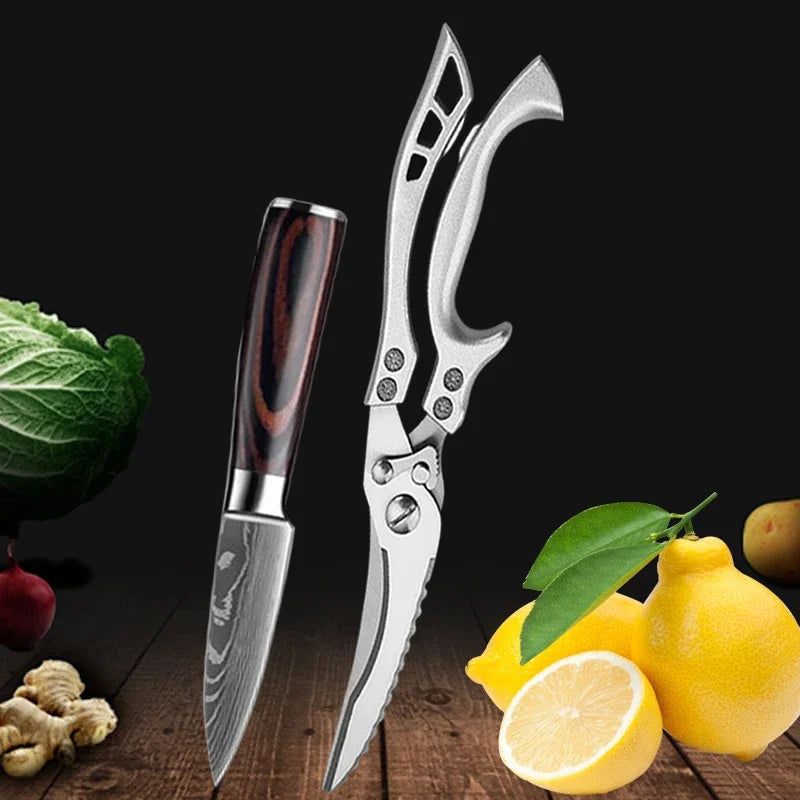 SharpMaster™ Sada kuchyňských nožů s damascénním vzorem a nůžkami