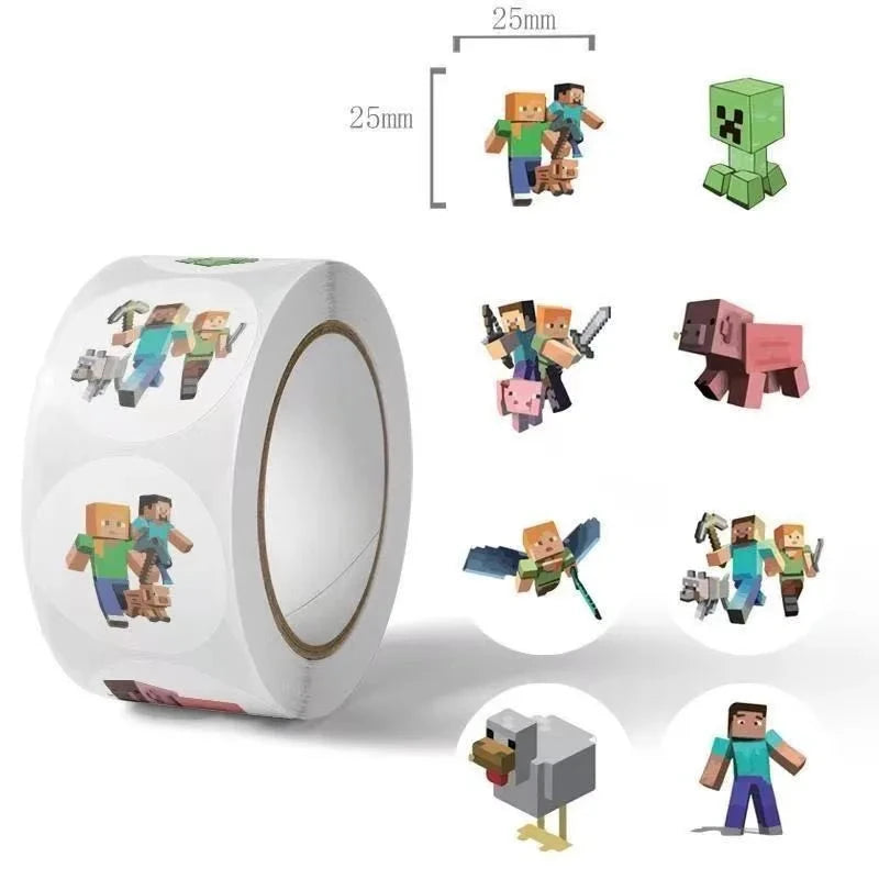 Dětské samolepky Minecraft - 500 ks
