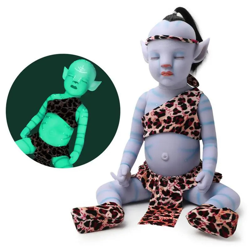 Svítící Reborn panenka Avatar | 50 cm