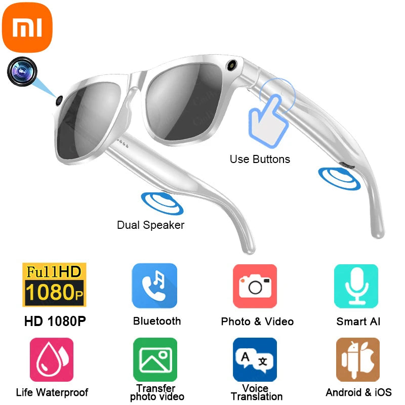 Xiaomi chytré brýle s kamerou - 1080p HD, 100 Mpx, Bluetooth hovory a AI asistent