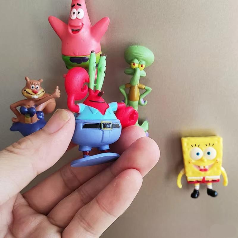 Designové 3D magnety na ledničku Spongebob - 6 ks