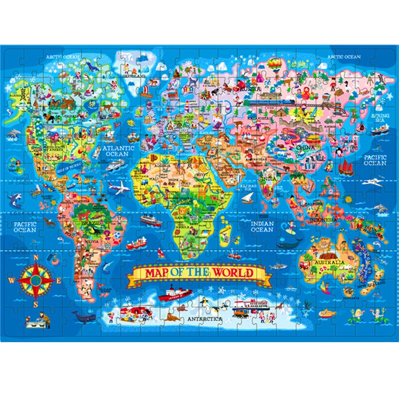 Puzzle mapa světa - 200 dílků