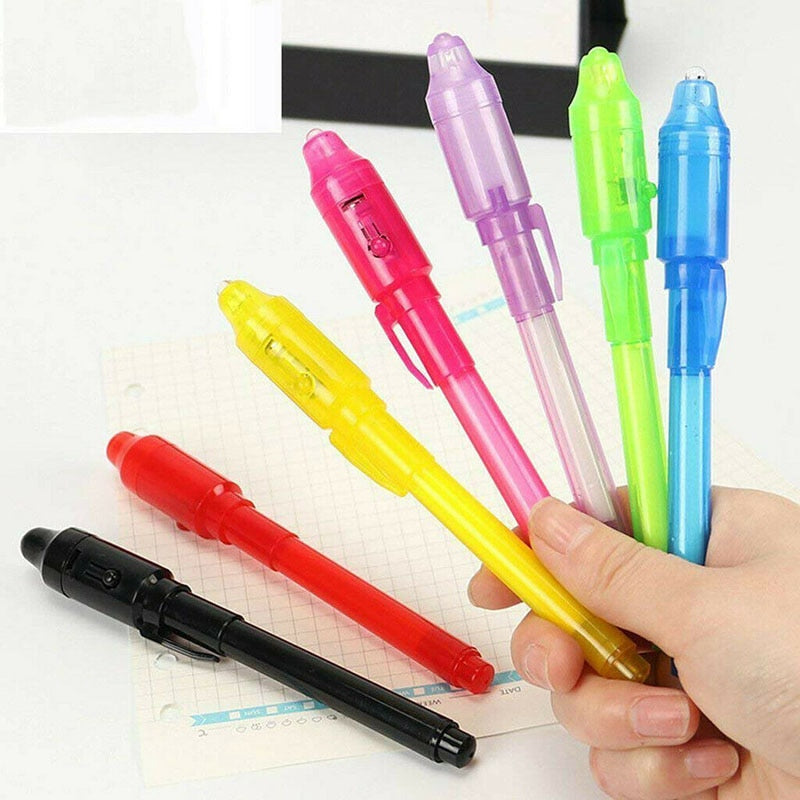 Neviditelné pero s UV světlem - více variant