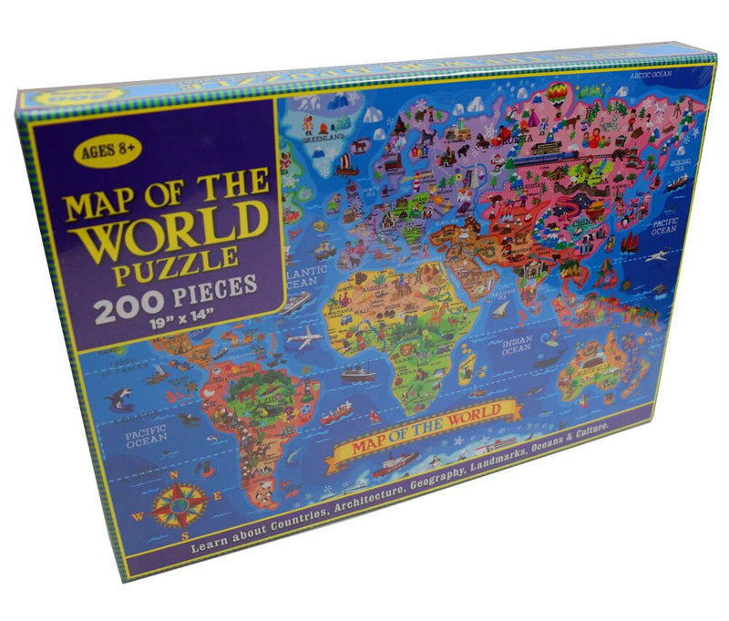 Puzzle mapa světa - 200 dílků