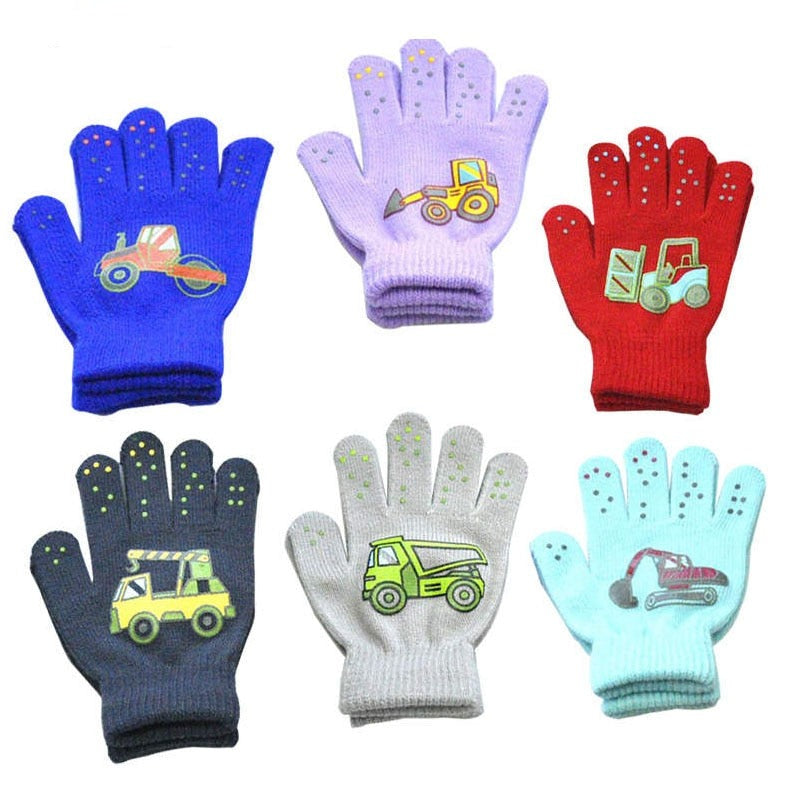 Dětské zimní rukavice s motivem auta - více variant