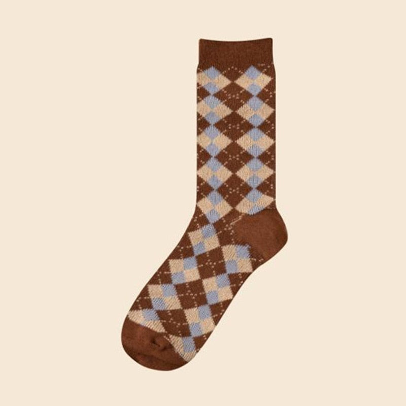 kostkované ponožky na zimu - více variant