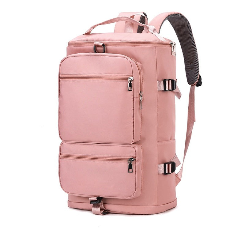 Dámský stylový cestovní batoh - růžová