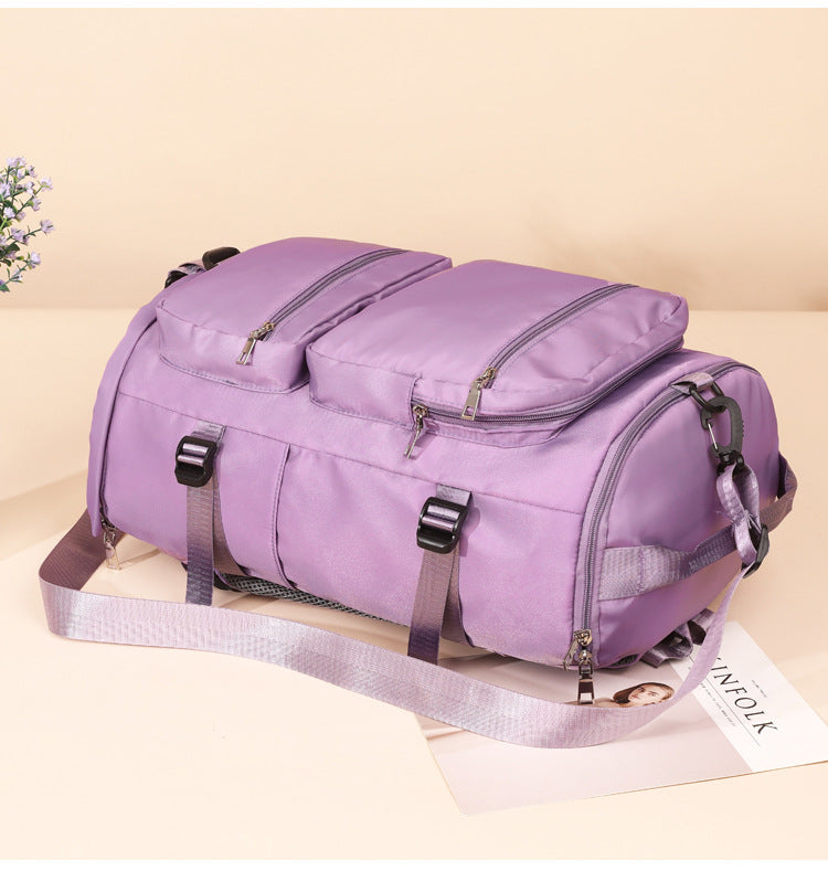 Dámský praktický cestovní batoh - světle fialová