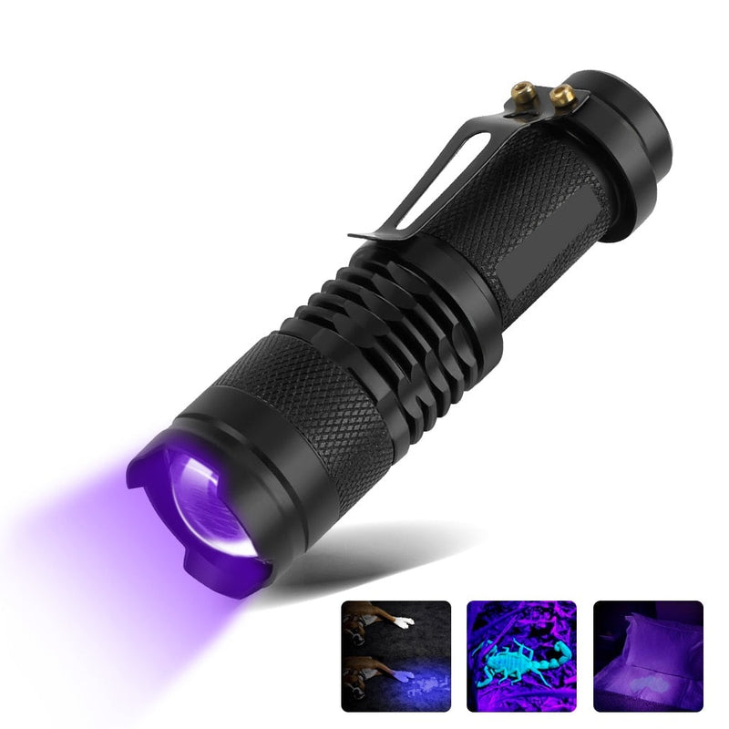 Malá LED ultrafialová svítilna
