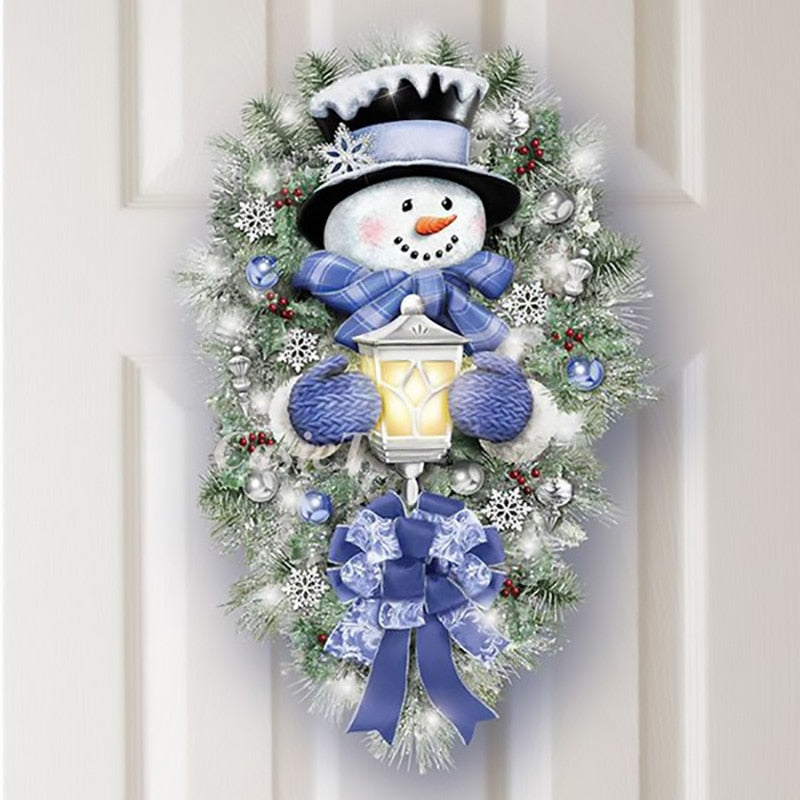 Vánoční nálepka na dveře sněhulák - více variant