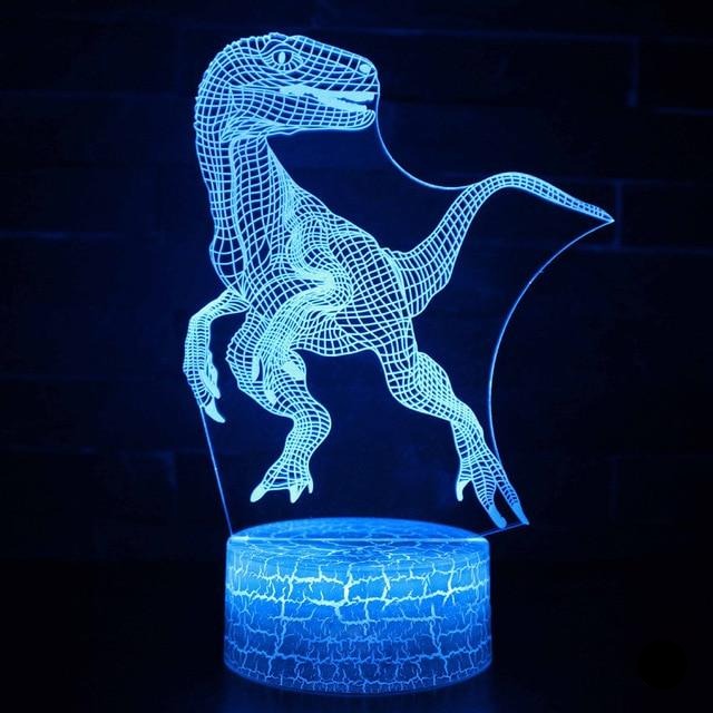 Lampa s 3D iluzí - Velociraptor
