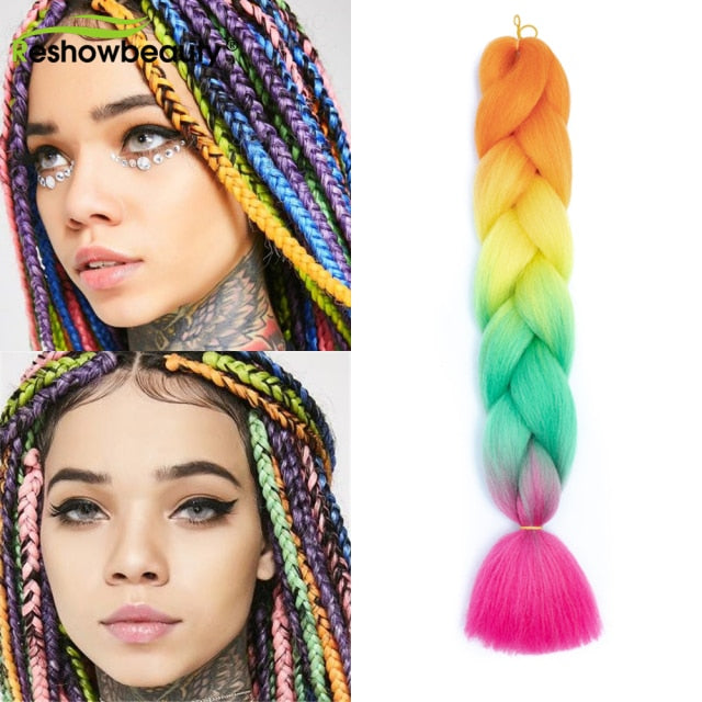 Vícebarevné kanekalon vlasy na copánky - více barev