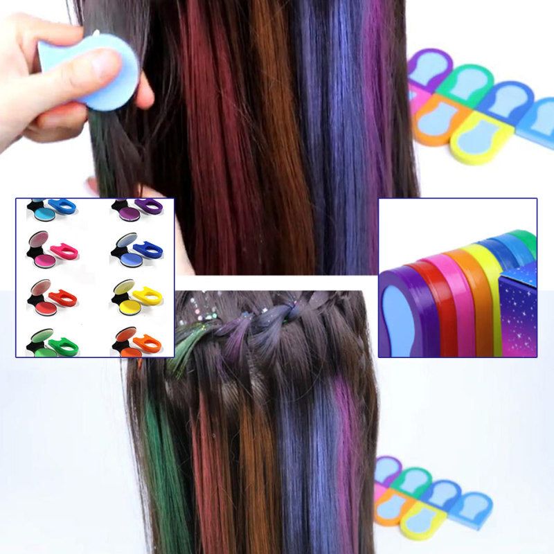 Křídový prášek pro barvení vlasů - sada 8 barev