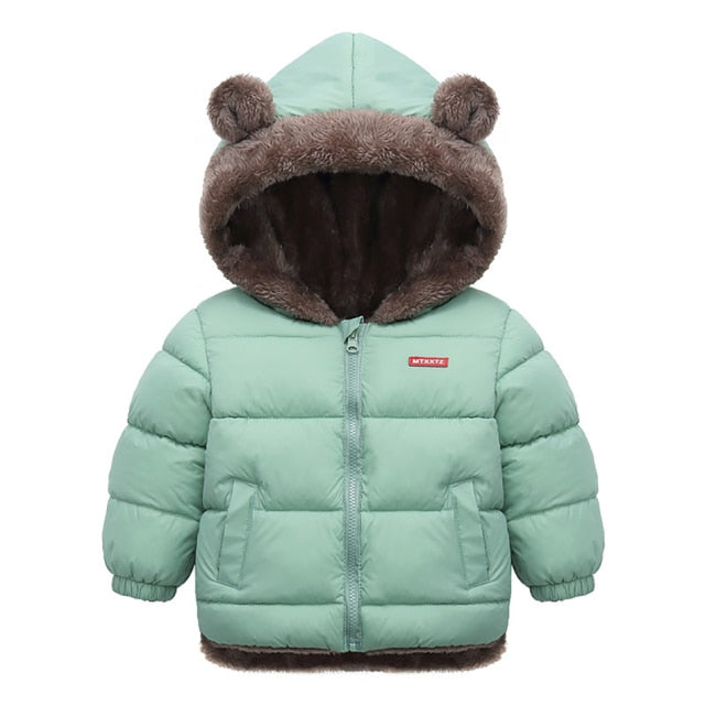 Dětská zimní bunda s oušky - více barev