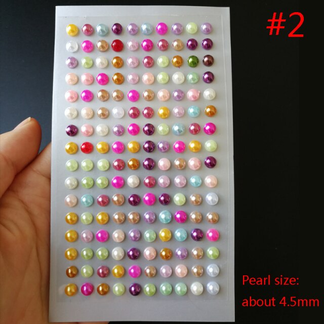3D perleťové barevné samolepky na obličej - více variant