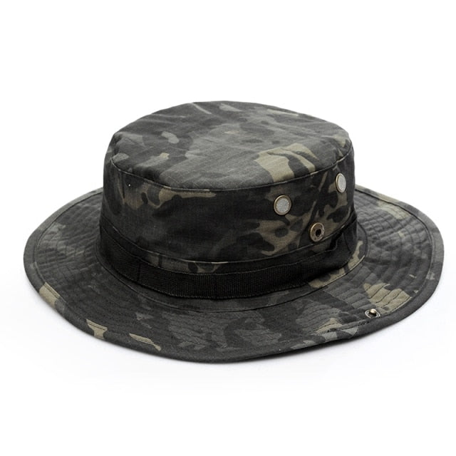 Pánský vojenský klobouk - black CP camo